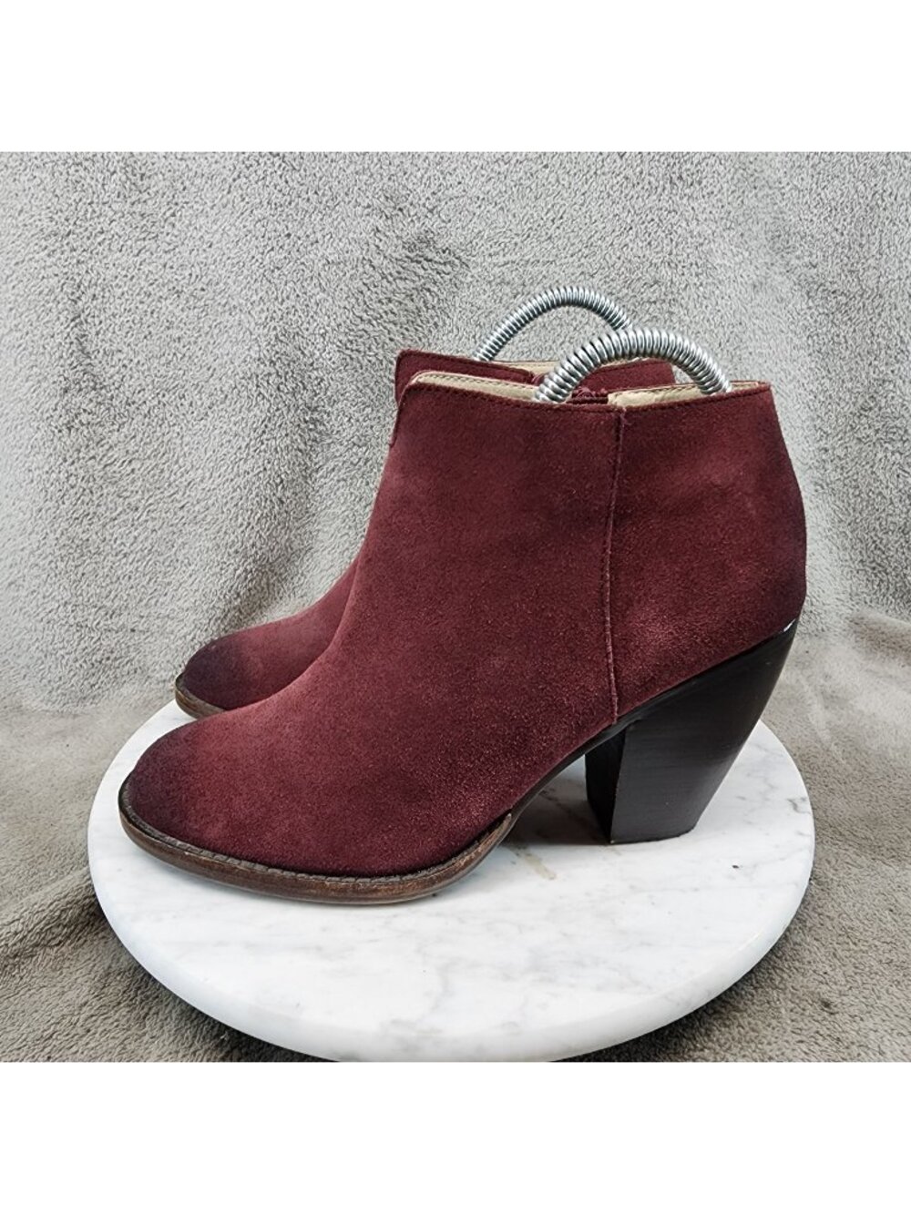 Soho Cobbler Shoes Womens Size 9 Burgundy Red Leather Ankle Boots *GUC*